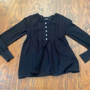 Vintage 90s y2k apt 9 black babydoll long sleeve top.